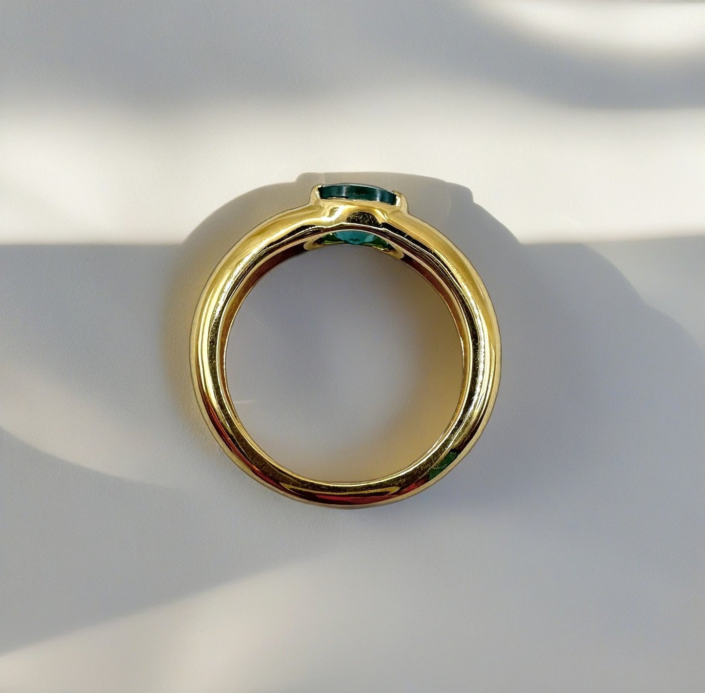 18k domed gold ring with gemstone | Ella Creations Jewelry