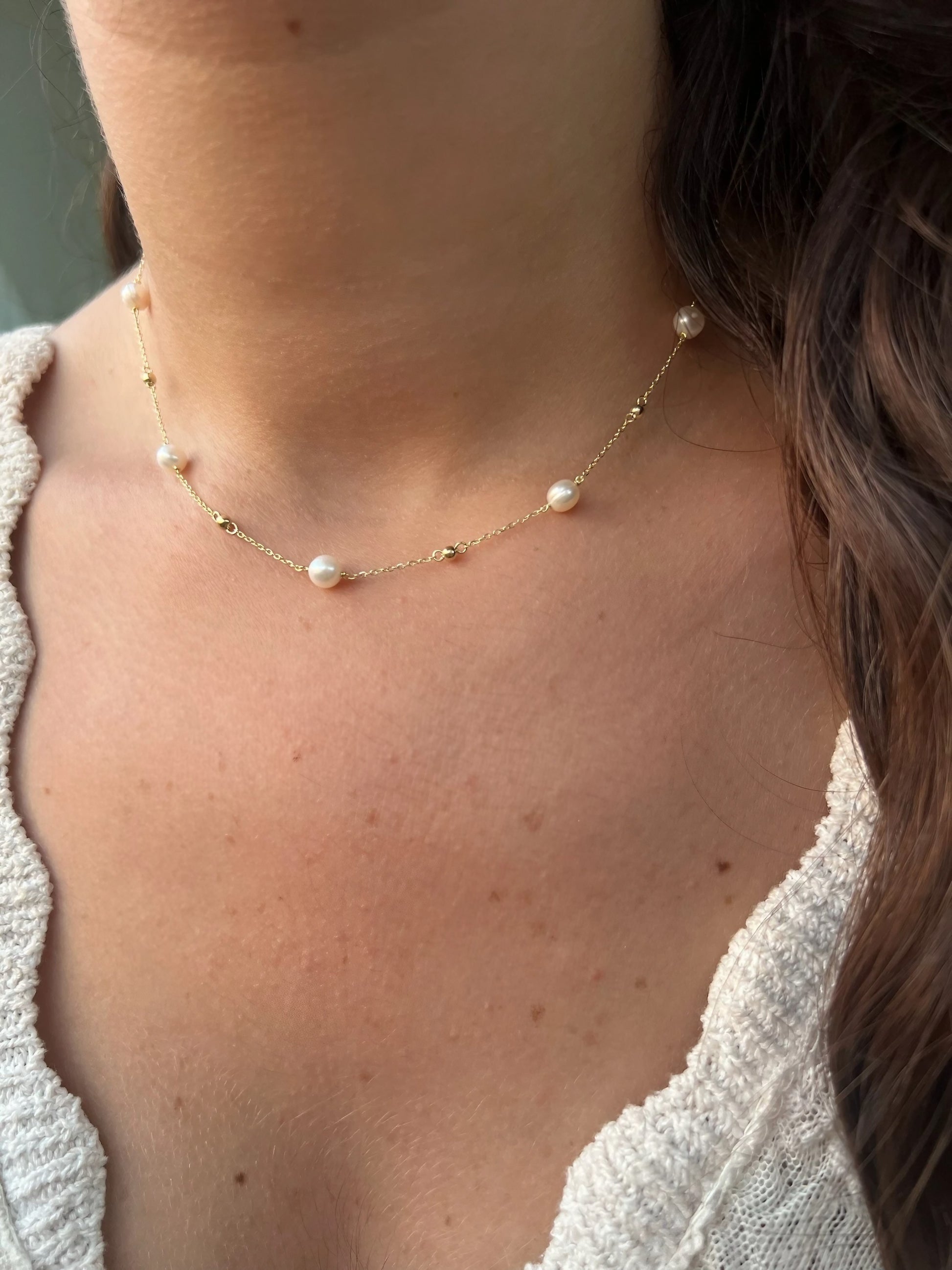 Gold Pearl Necklace | Ella Creations Jewelry