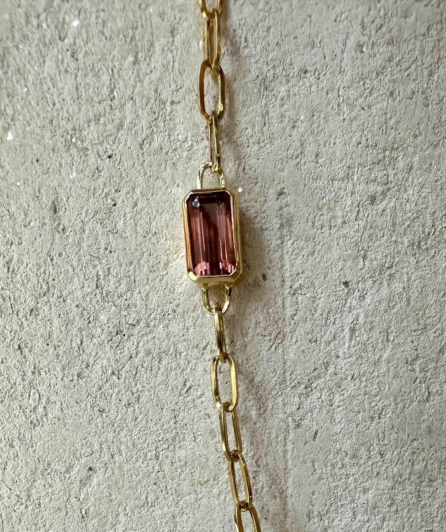 pink tourmaline gold bracelet