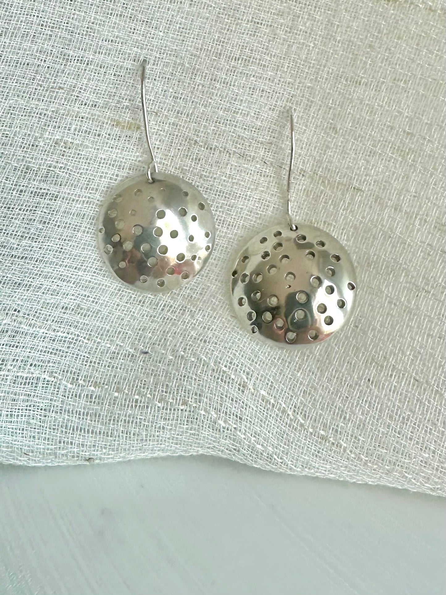 Disc Silver Earrings