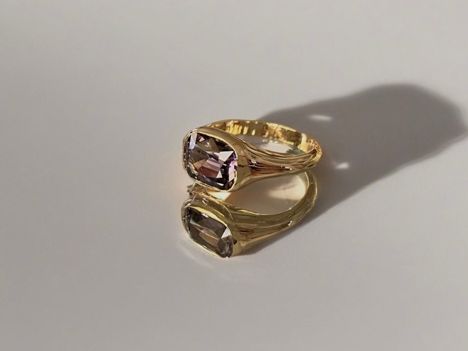 Spinel Signet Ring| 18k Solid Gold| Custom made