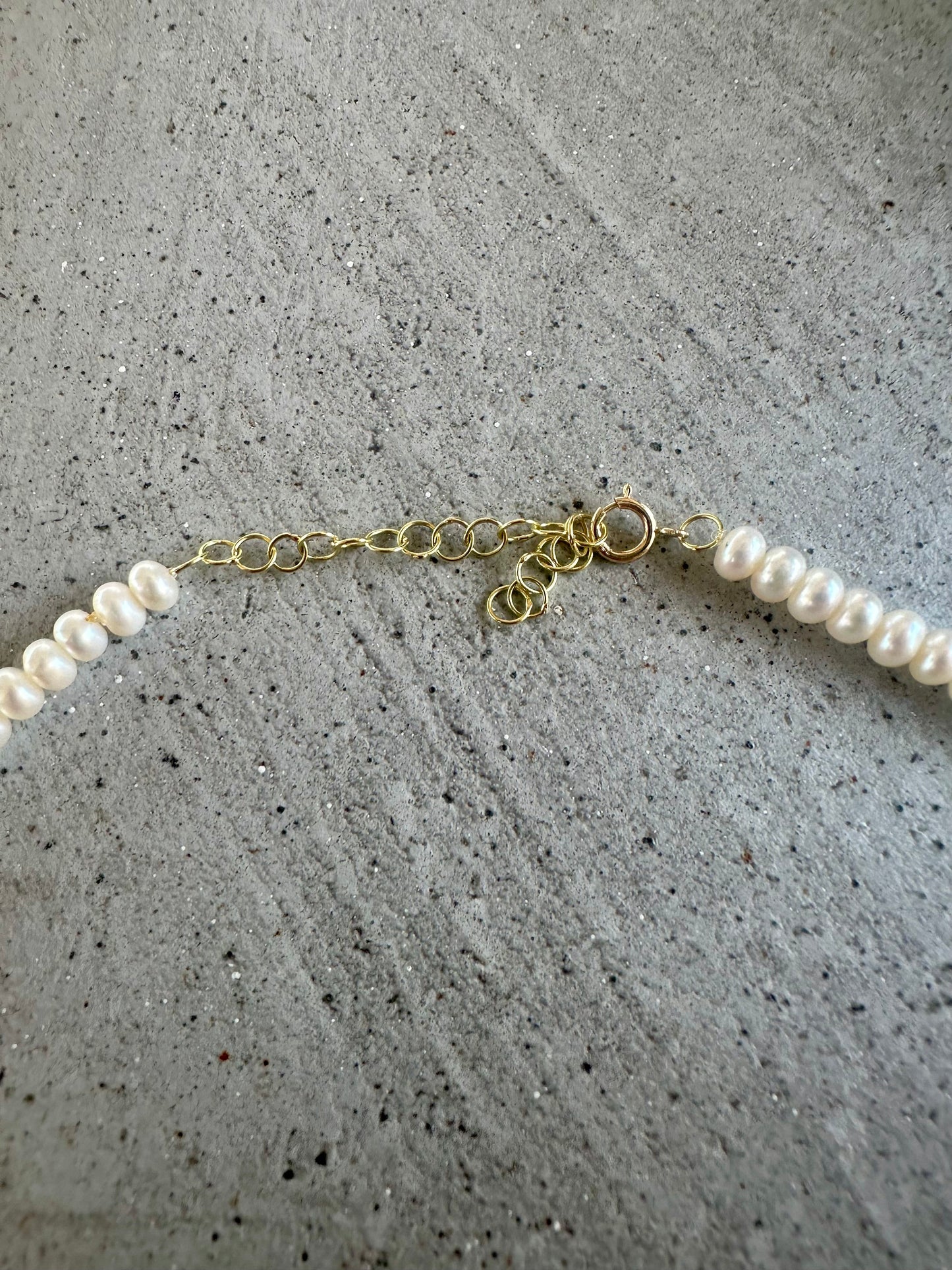 Dainty Pearl Necklace | 18 karat gold beads and findings