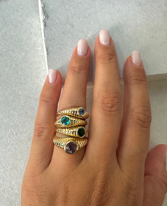 Mina Emerald gold ring 18k