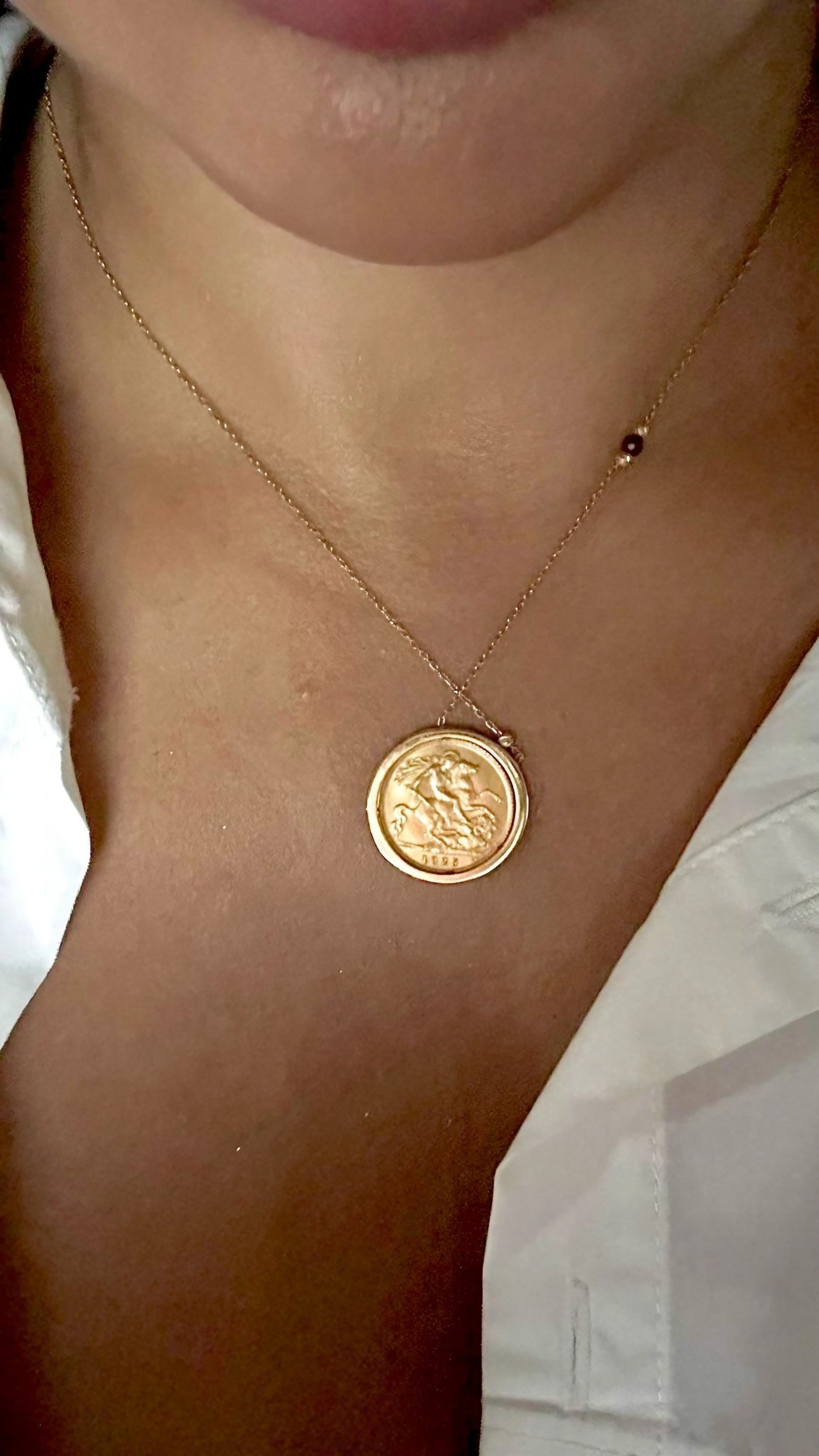 Coin Gold Necklace | gold medallion necklace