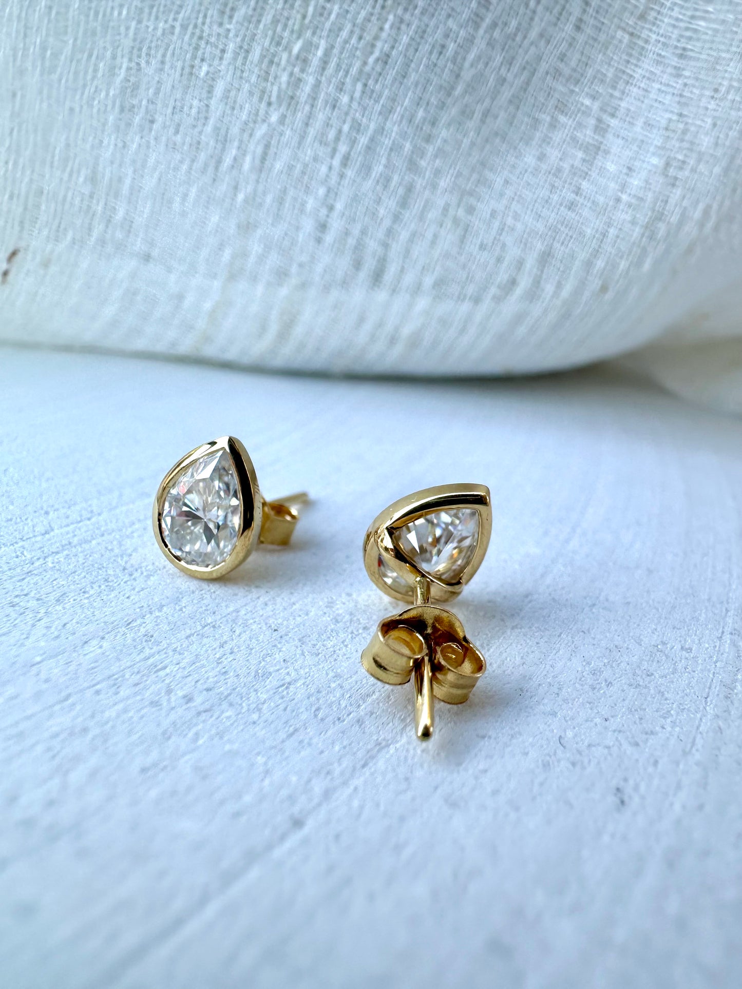 Moissanite Stud Earring | teardrop studs