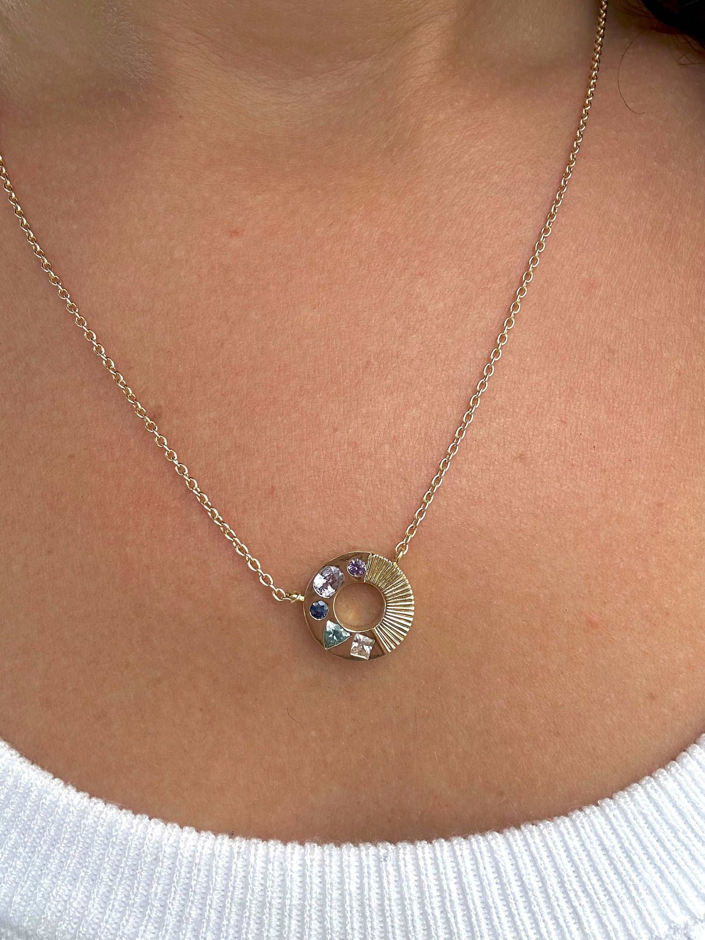 Porto gemstone Necklace 18k gold - Ella Creations Jewelry
