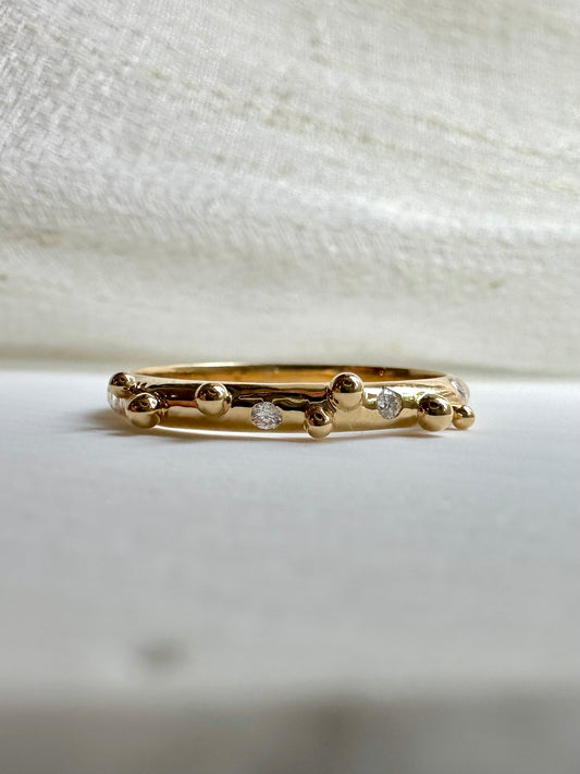 Dainty Diamond ing handcrafted in 18k gold | Ella Creations jewelry