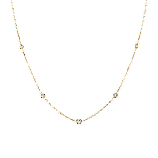 Dainty diamond necklace with 5 nos 2mm diamonds for a total of 0.15ct | Ella Creations Jewelry