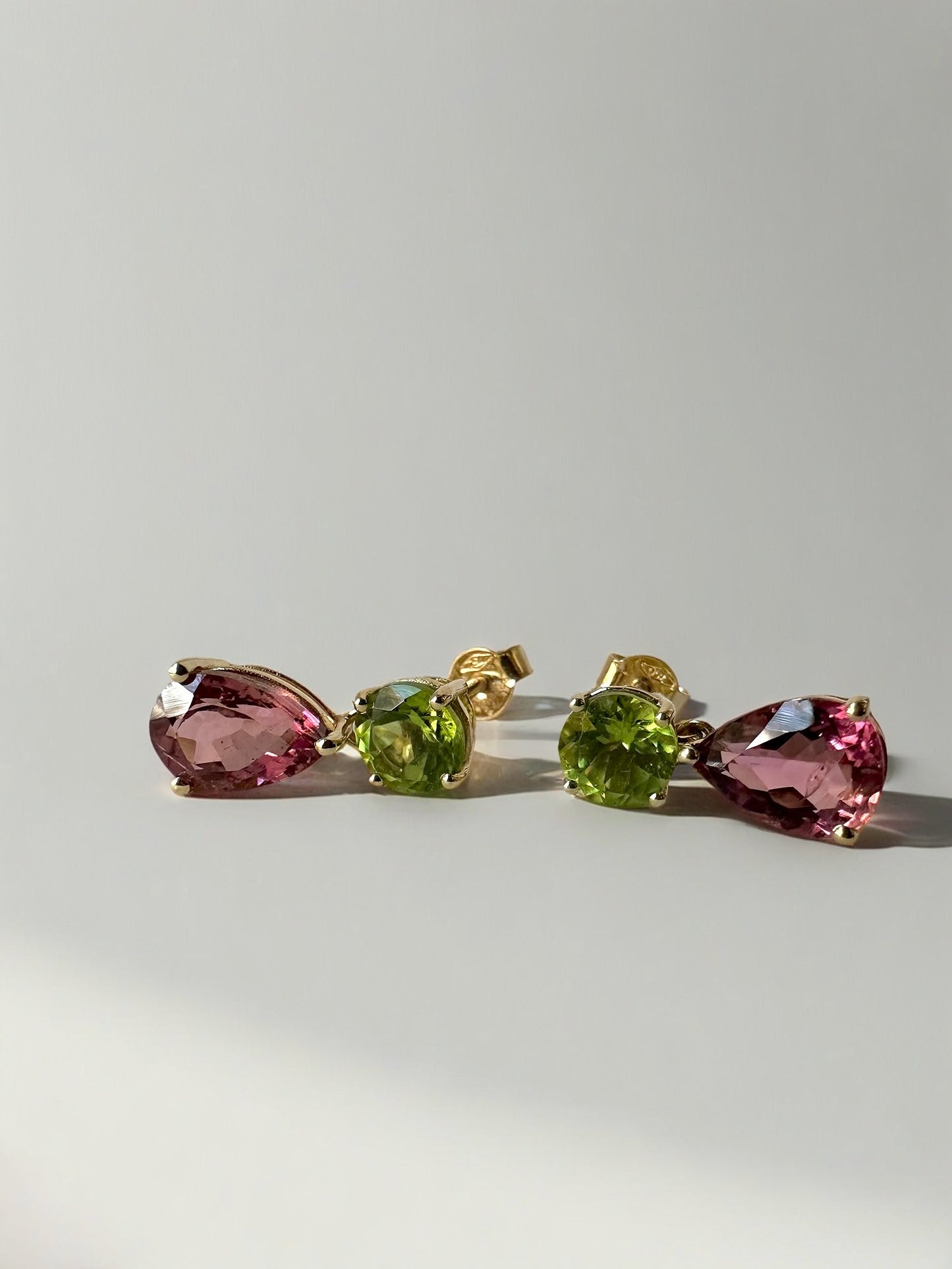 gemstone peridot tourmaline earrings 