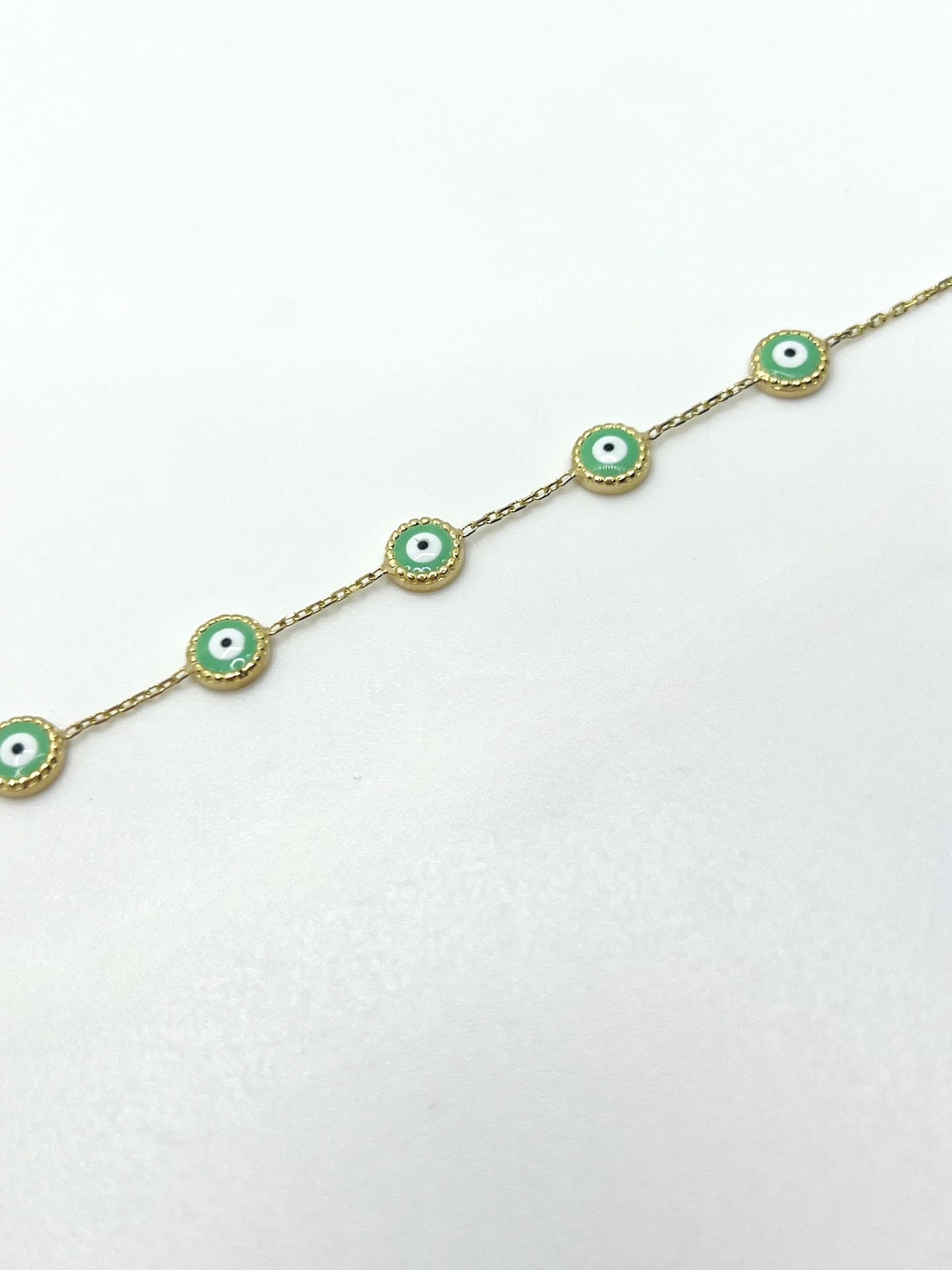 Evil Eye Charm Bracelet | 18k solid gold