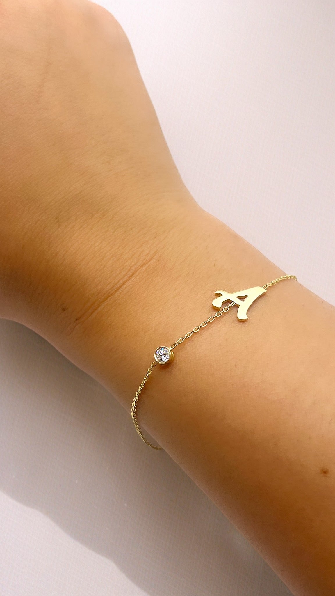 Letter Bracelet | Initial bracelet with Lab Created Diamond