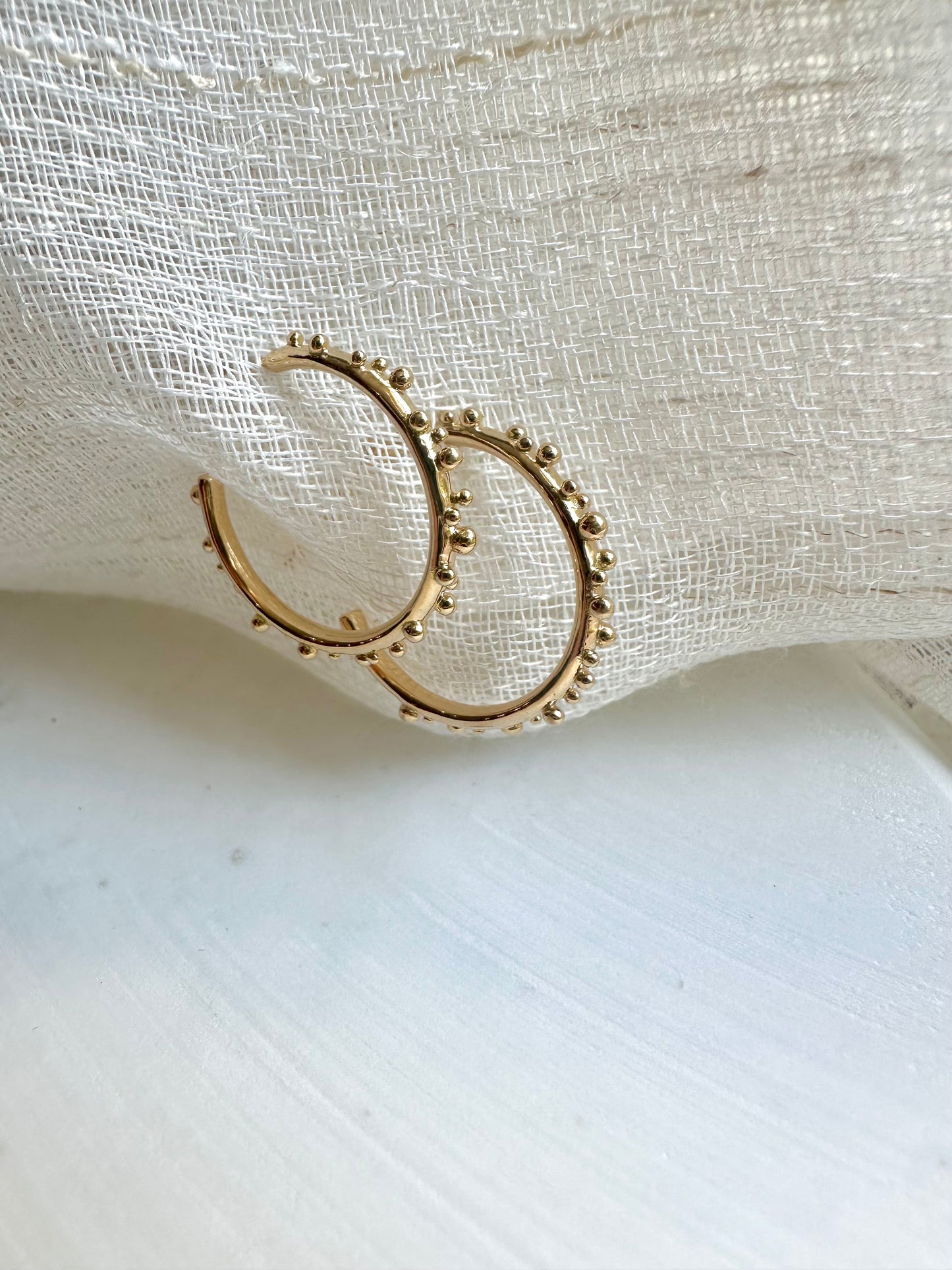 Solid Gold Hoop Earrings | medium hoop earrings