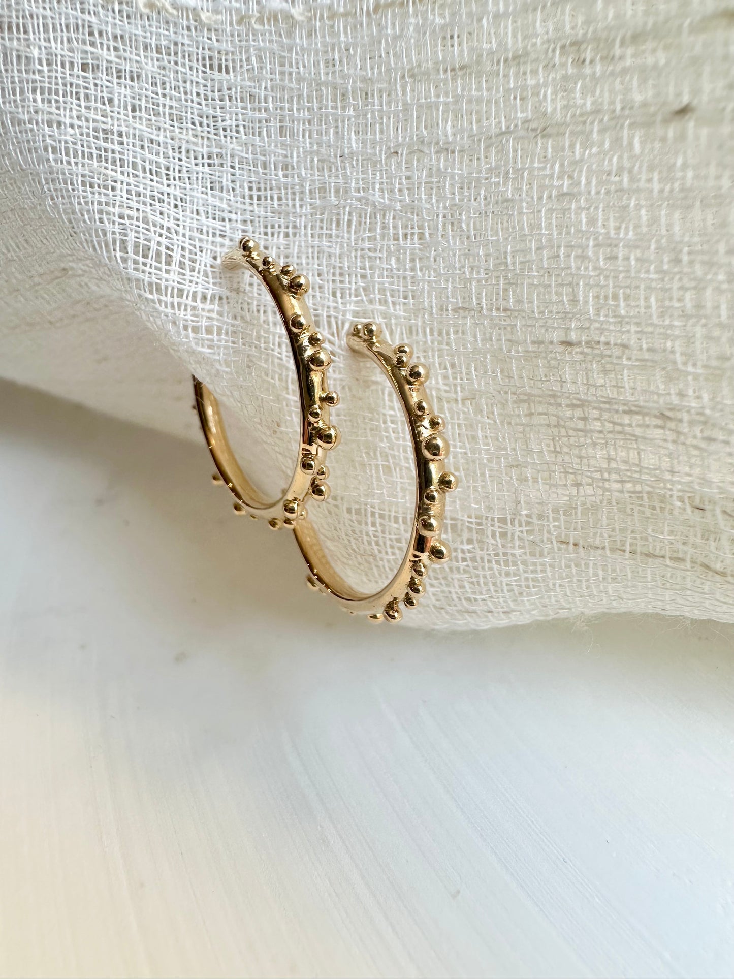 Solid Gold Hoop Earrings | medium hoop earrings