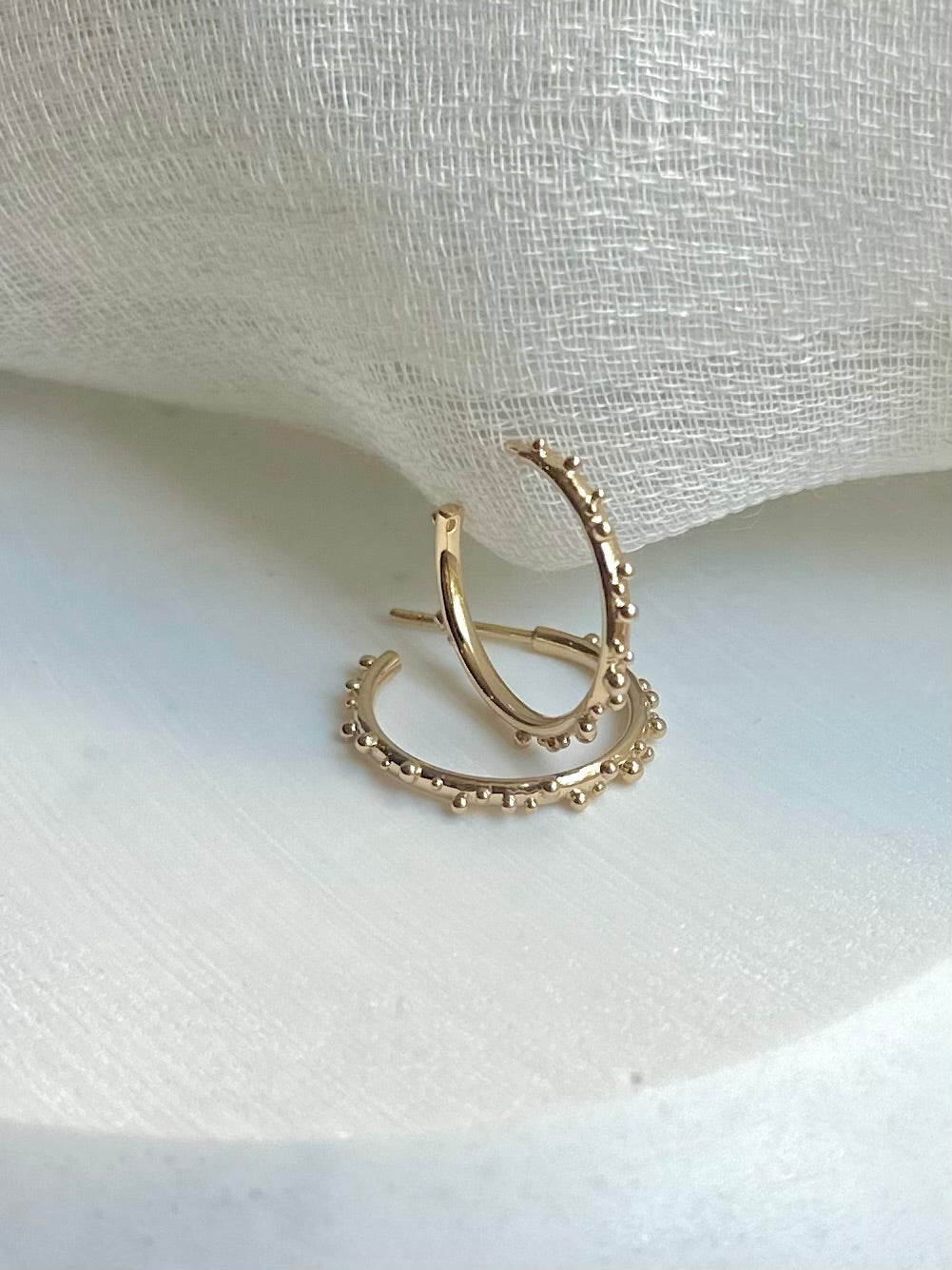 Solid Gold Hoop Earrings | medium hoop earrings