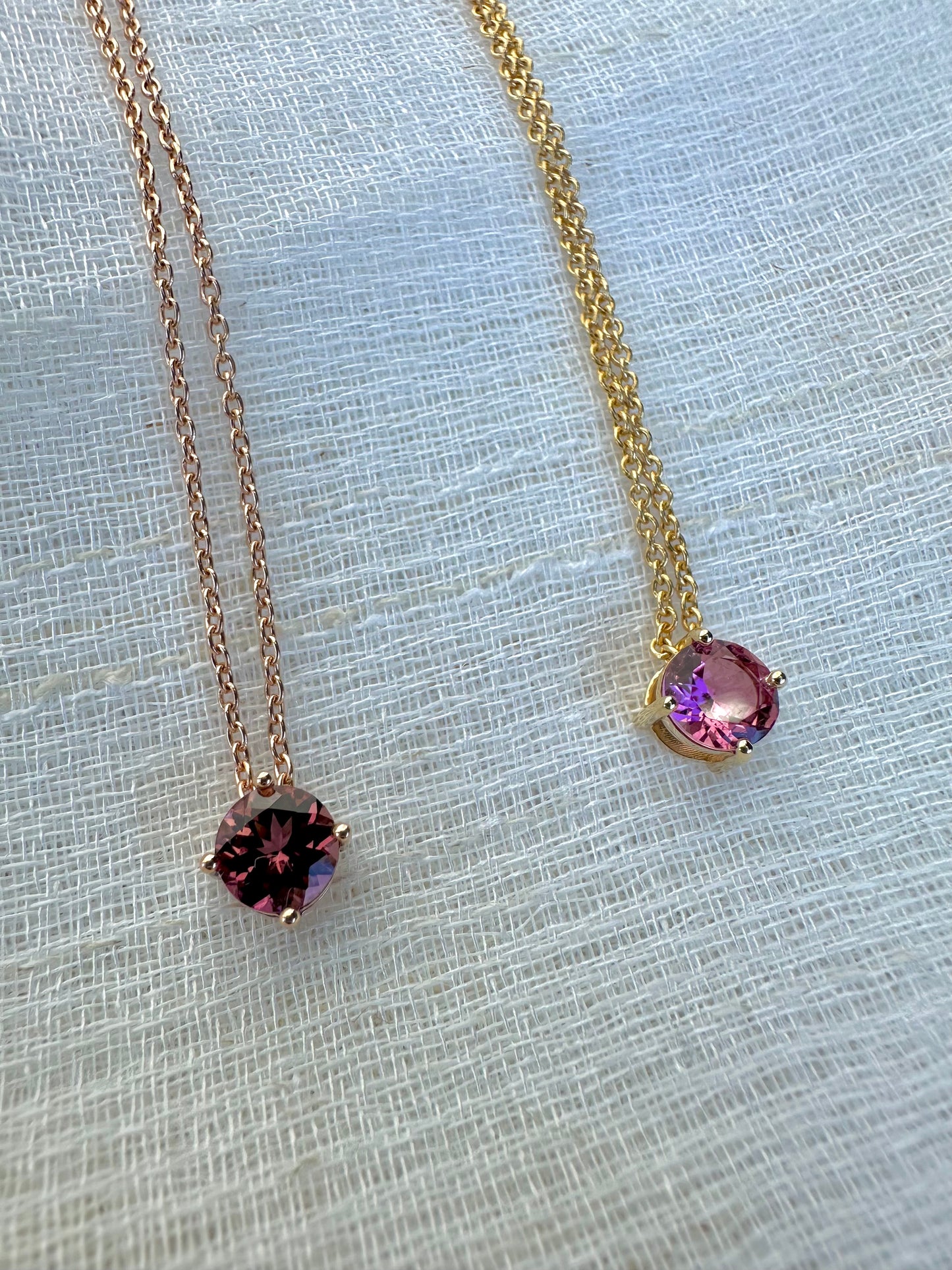 Pink Tourmaline Necklace | October Birthstone necklace