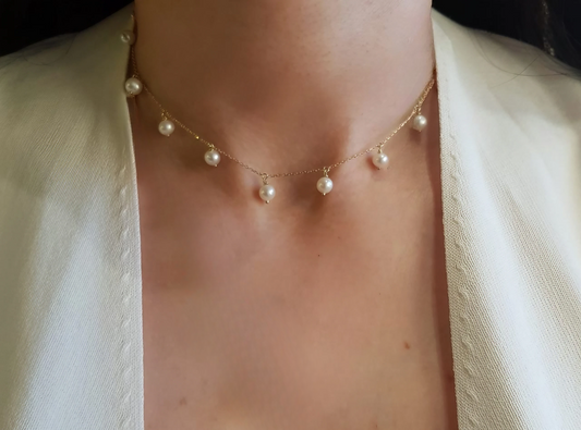 Pearl Drop Necklace fresh water pearls | Ella Creations jewelry