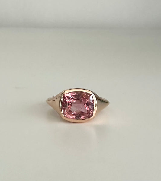 Pink Tourmaline ring handcrafted in 18k solid rose gold | Ella Creations Jewelry