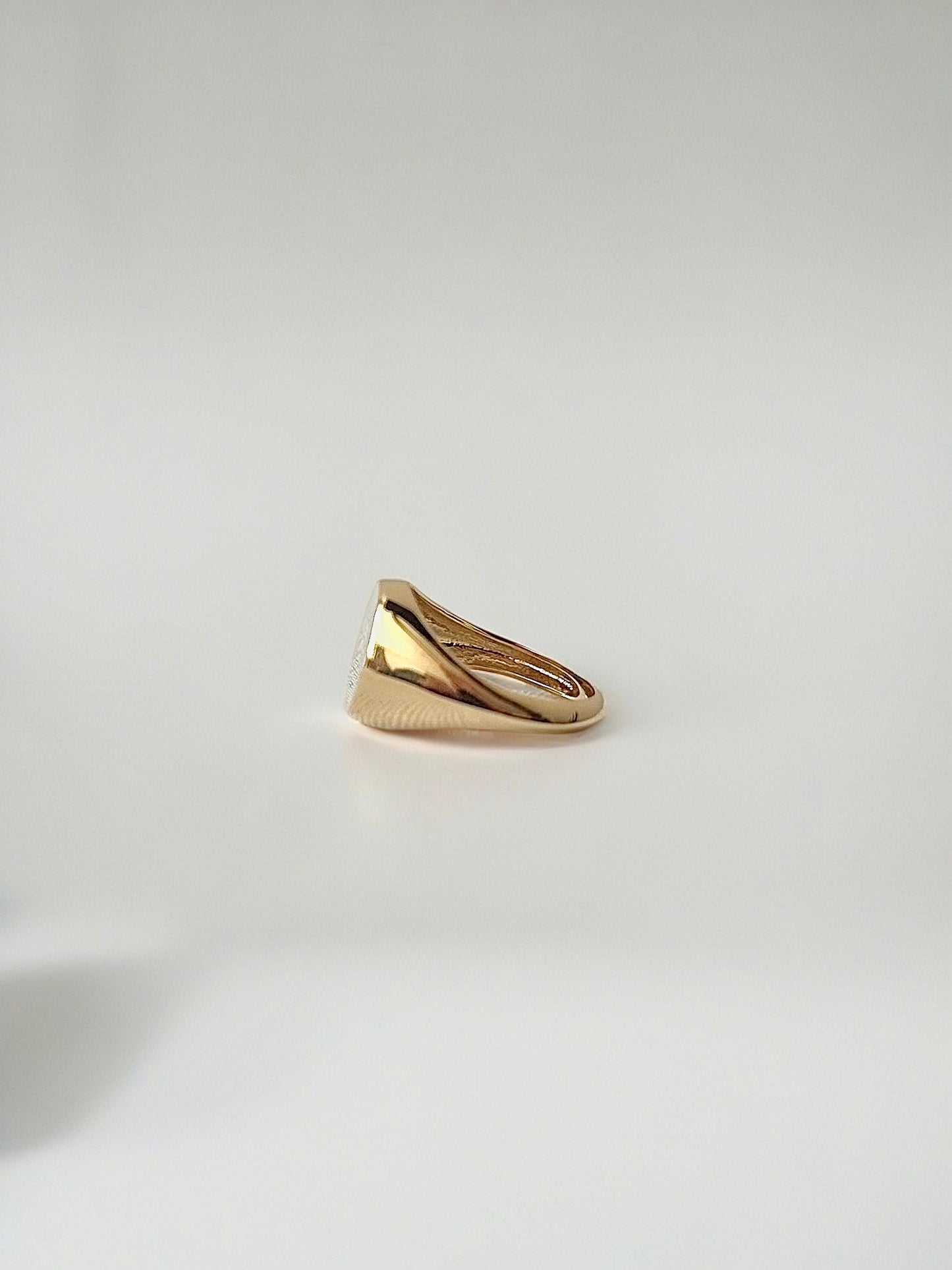 18k solid gold Signet Ring handcrafted in 18k solid gold with an open or a closed back | Ella Creations Jewelry