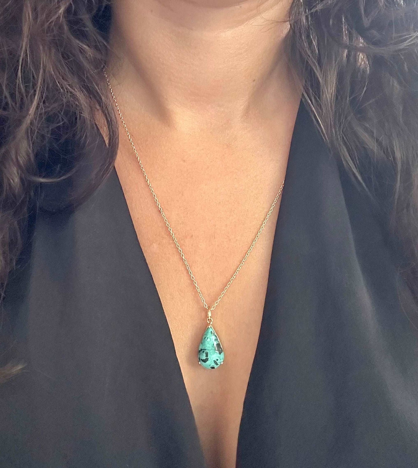 Pear shape Turquoise necklace | Ella Creations Jewelry