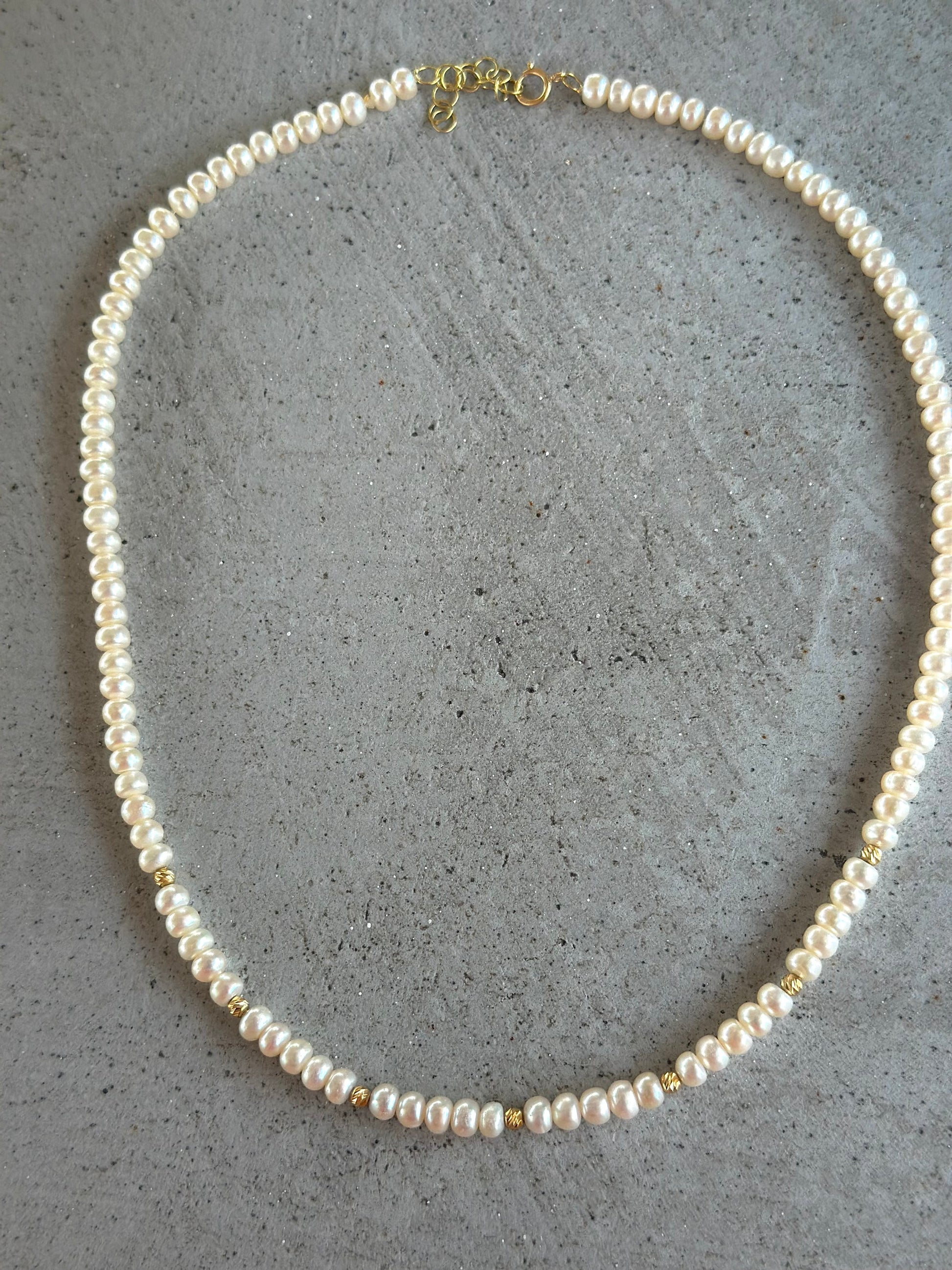 Dainty Pearl Necklace with 18k findings | Ella Creations Jewelry