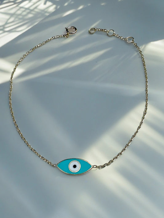 Marquise Evil Eye solid Gold bracelet | Ella Creations