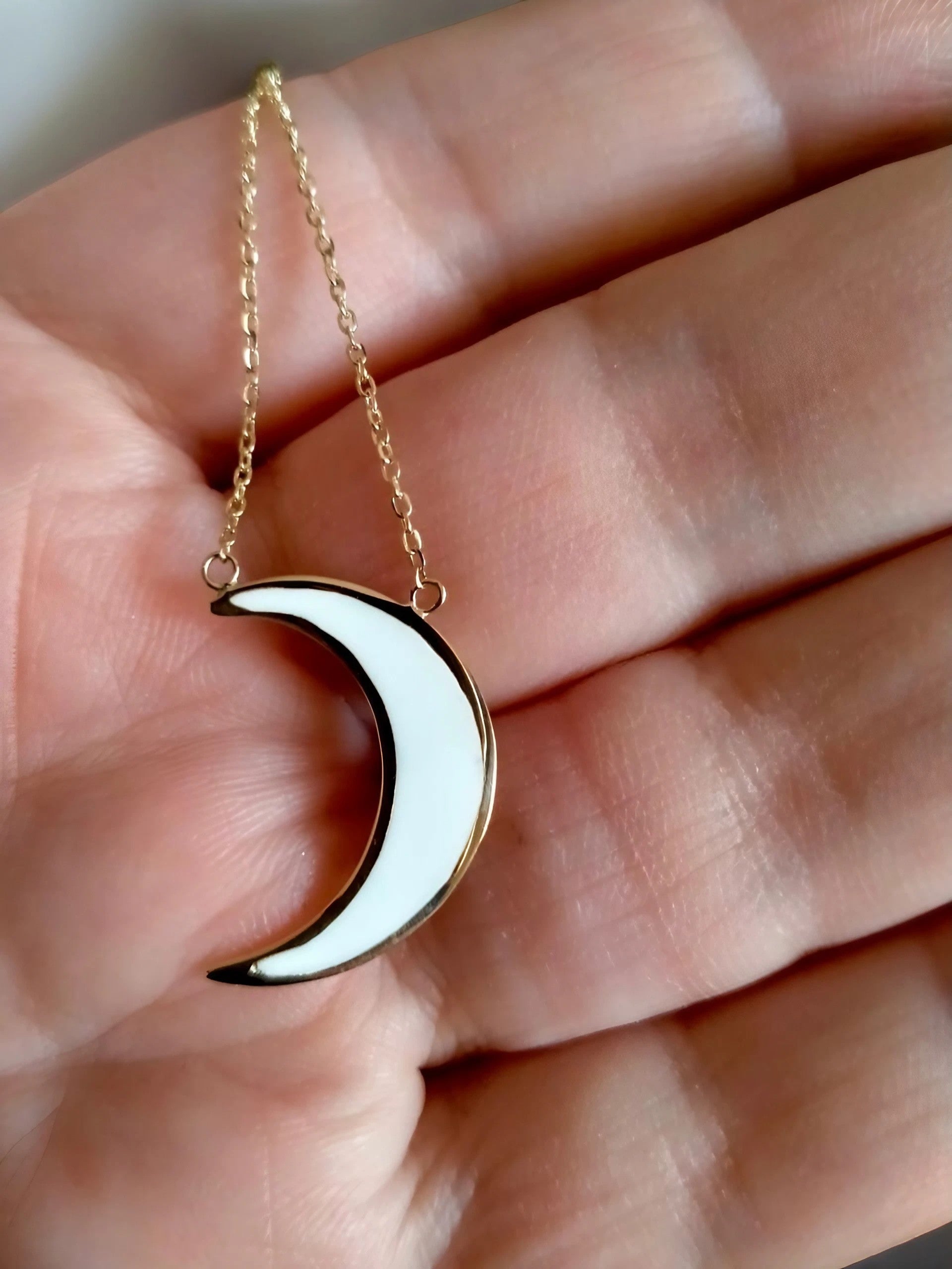 Moon and stars 18k gold necklace | Ella Creations Jewelry