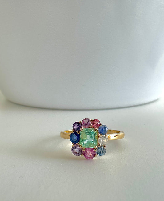 cluster gemstones ring