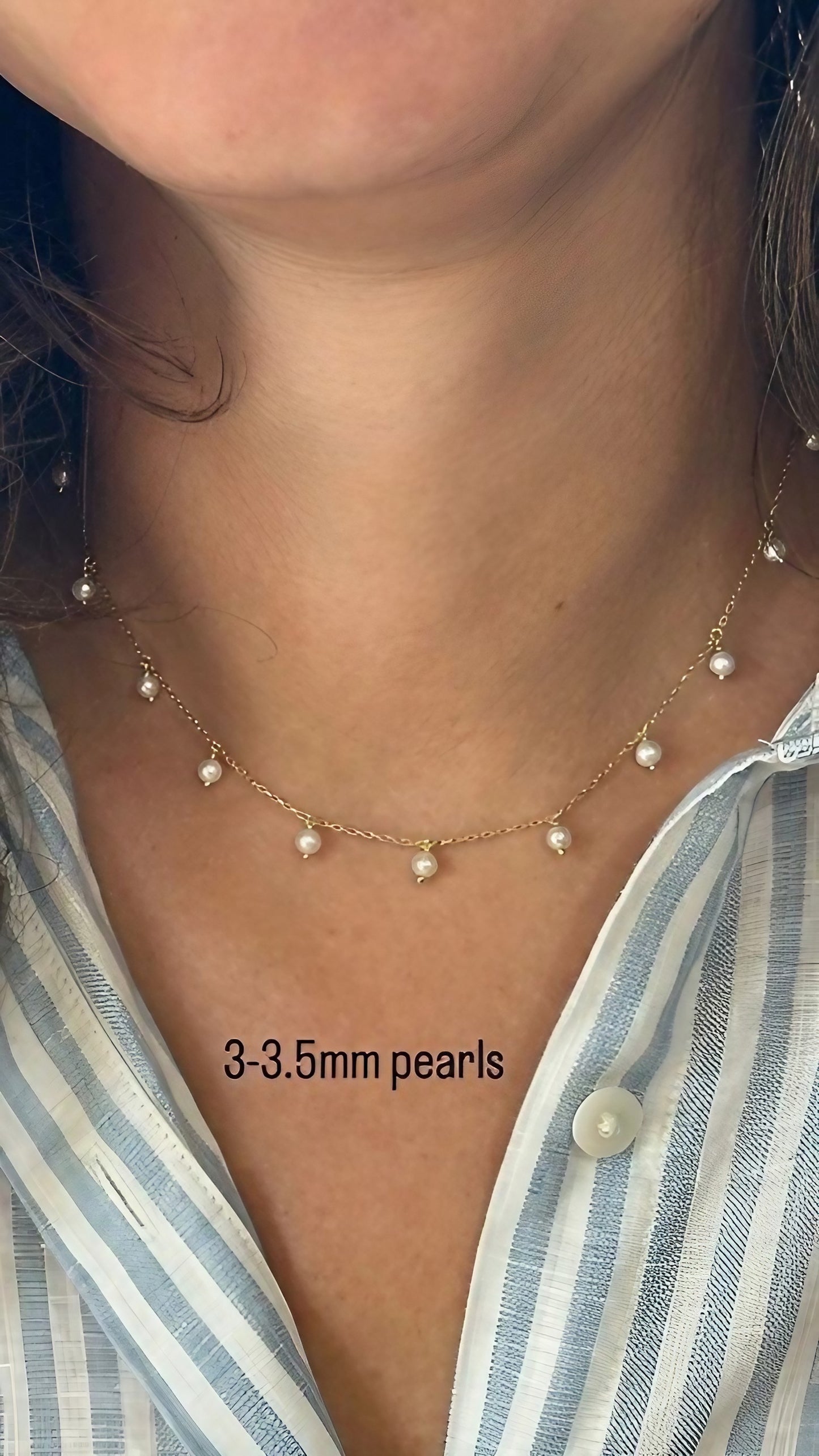 Pearl Drop Necklace | Station Necklace