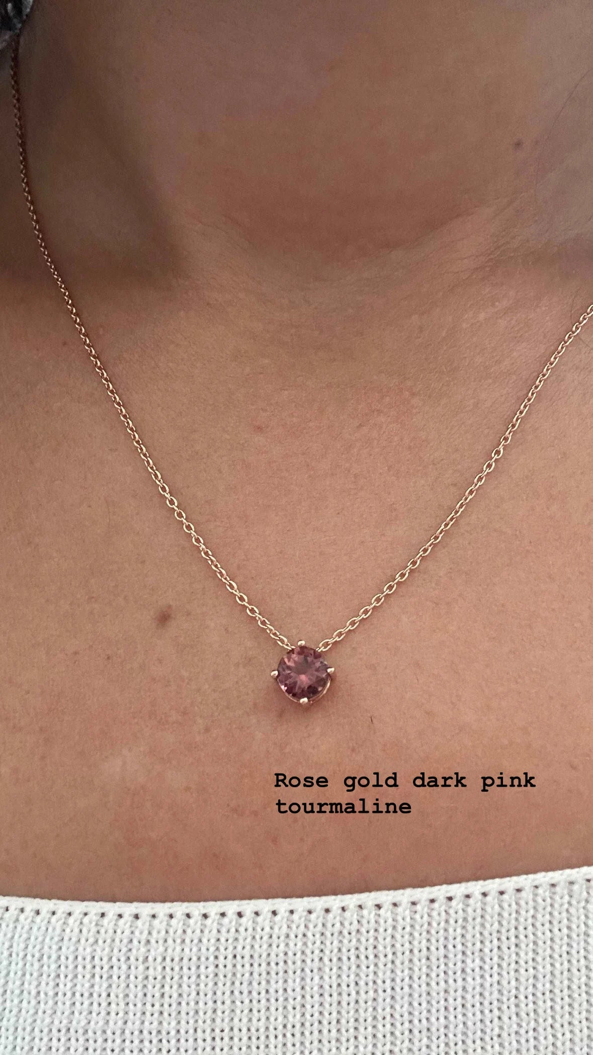 Pink tourmaline pendant necklaces handcrafted in 18 karat gold, you can opt for the standalone pendant or pendant with necklace | Ella Creations Jewelry