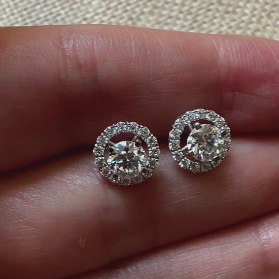 Solid gold Moissanite studs Ella Creations Jewelry