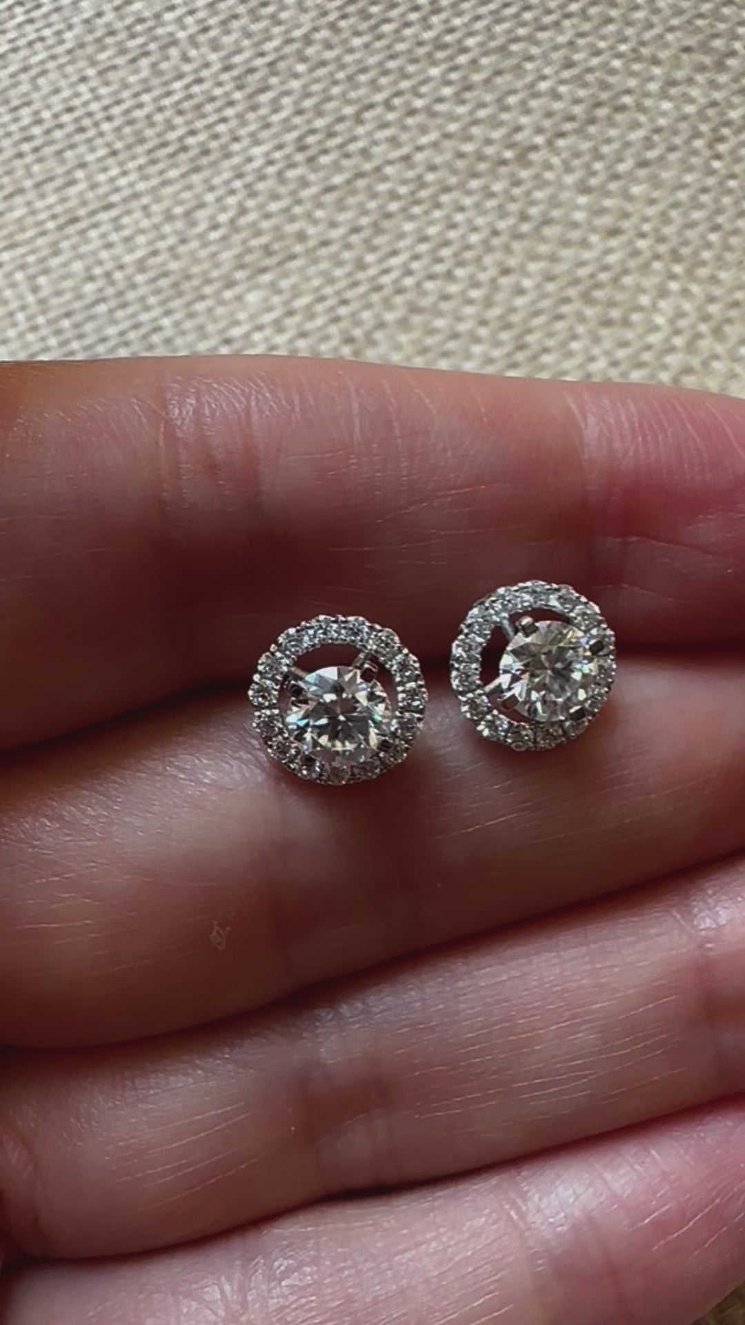 Solid gold Moissanite studs Ella Creations Jewelry