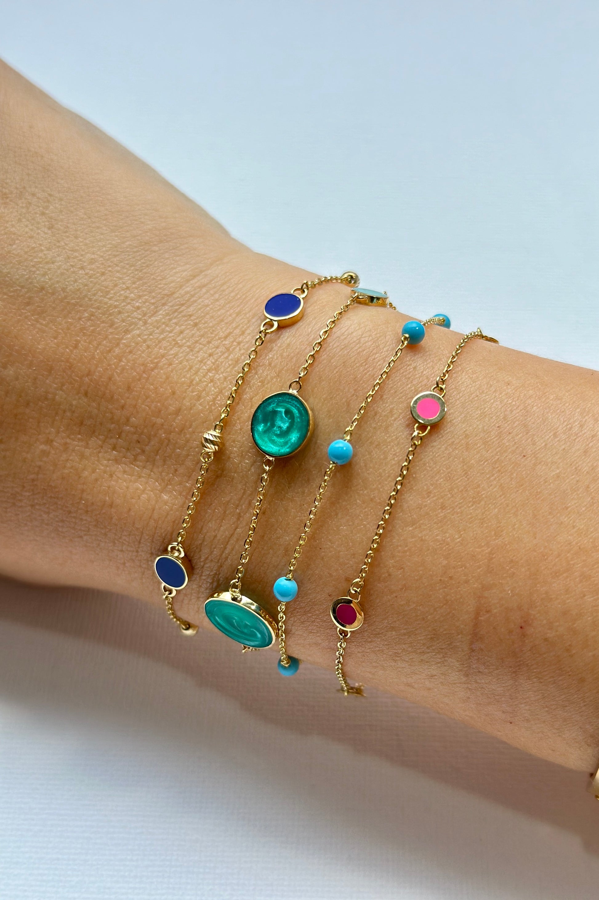 Solid Gold Bracelets, dainty and thin bracelets, 18 karat gold, perfect for everyday wear and stacking with other bracelets. | Ella Creations jewelry  