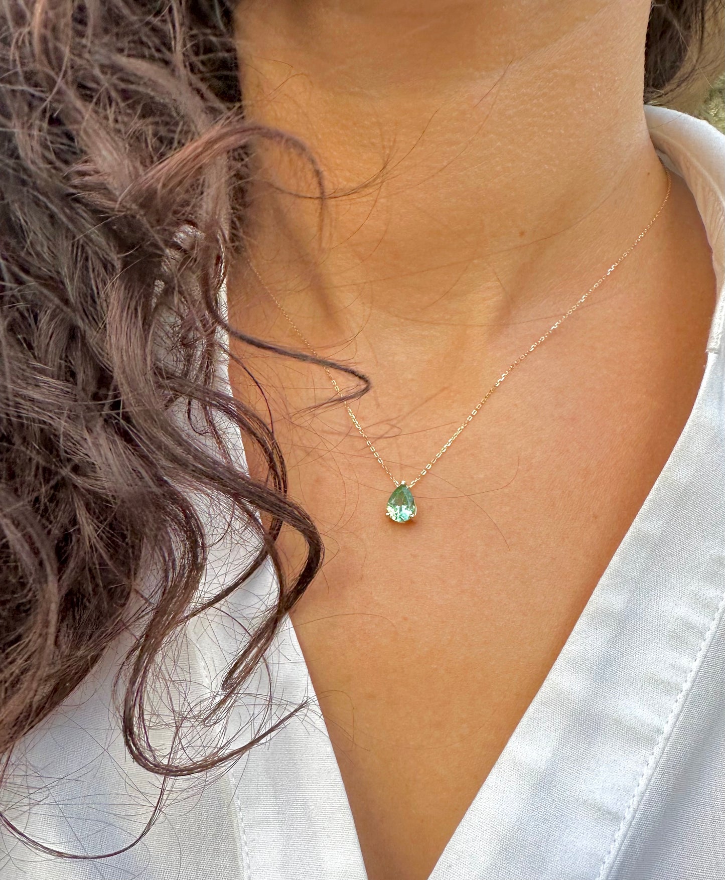 tourmaline pendant handcrafted in 18k gold | Ella Creations Jewelry