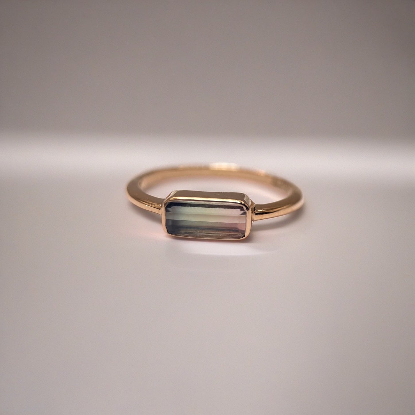 18k rose gold watermelon tourmaline ring available in size 6.5 US | Ella Creations Jewelry