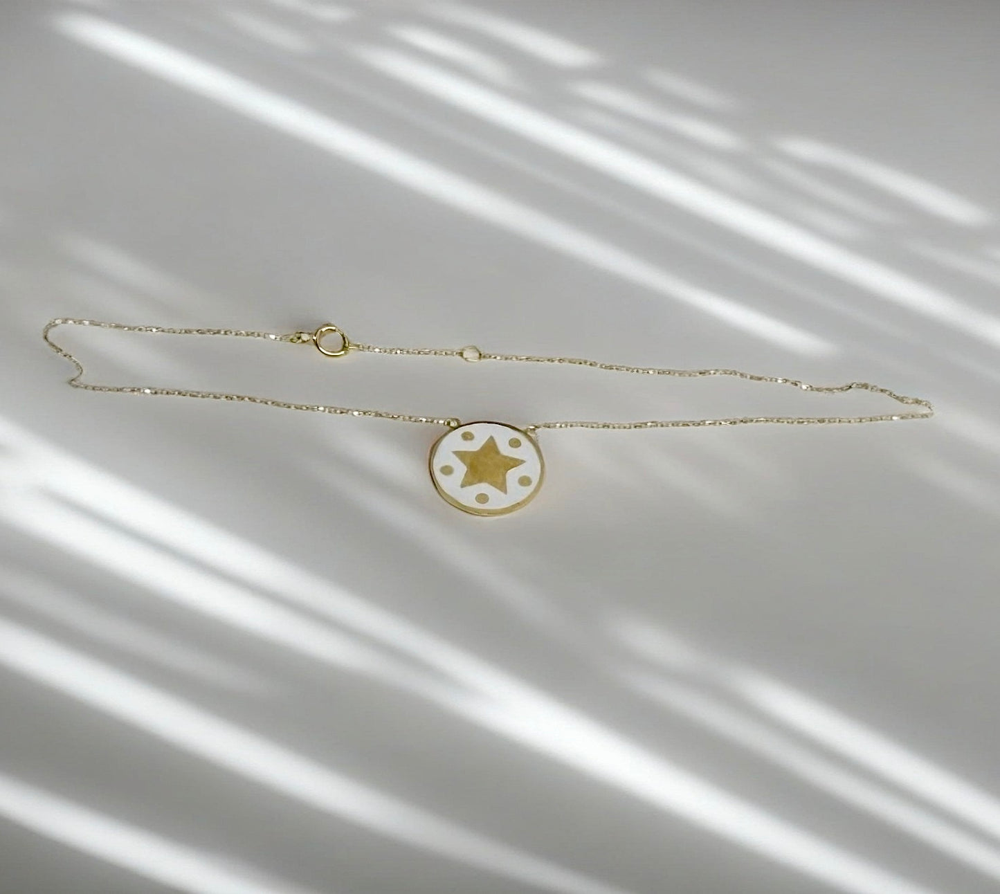 white enamel Gold star necklace 18k | Ella Creations Jewelry