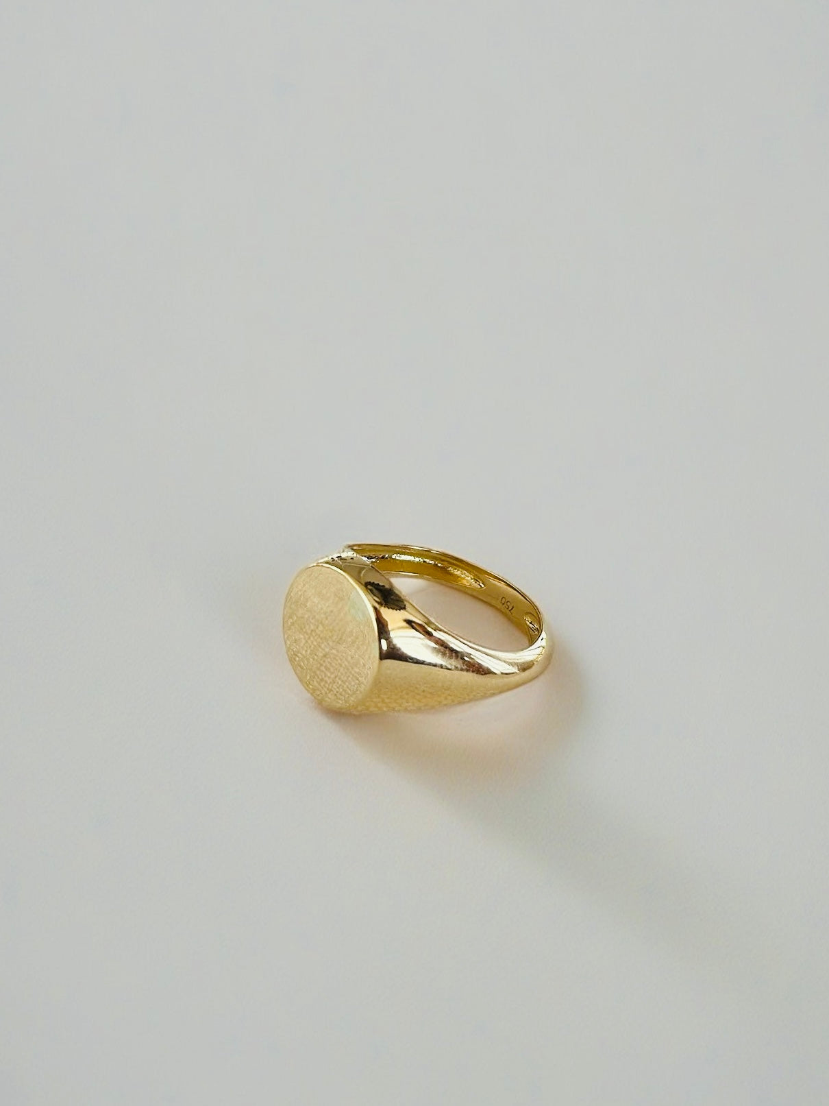 Womens signet ring handcrafted in 18k solid gold with an open or a closed back | Ella Creations Jewelry