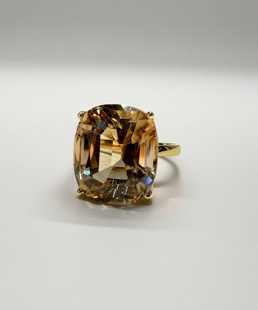 yellow Topaz Ring handcrafted in 18 karat gold | Ella Creations Jewelry